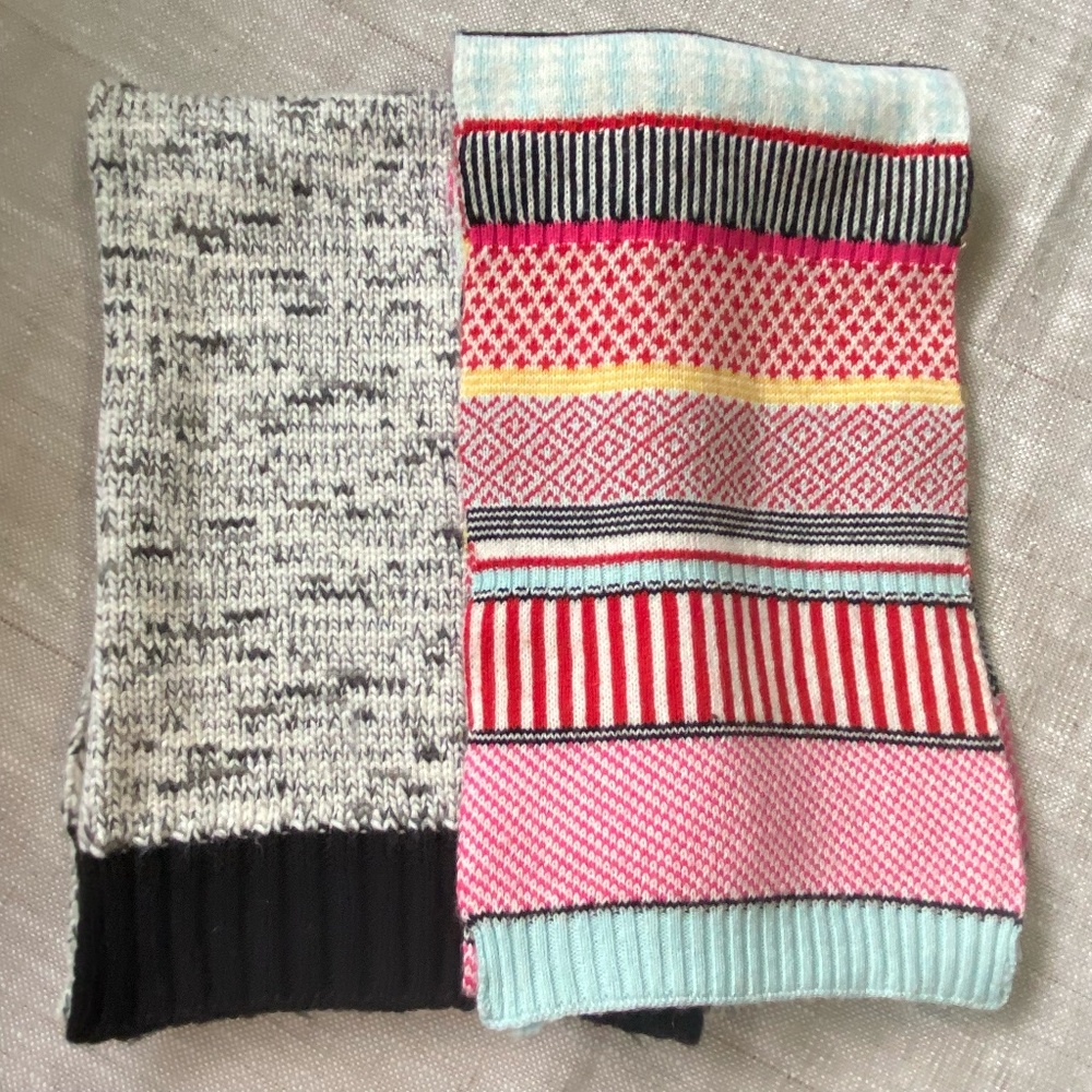 Gap Wool Blend Thick Knit Marl Scarf/ Indigo Alpaca Blend Colourful Scarf- O/S